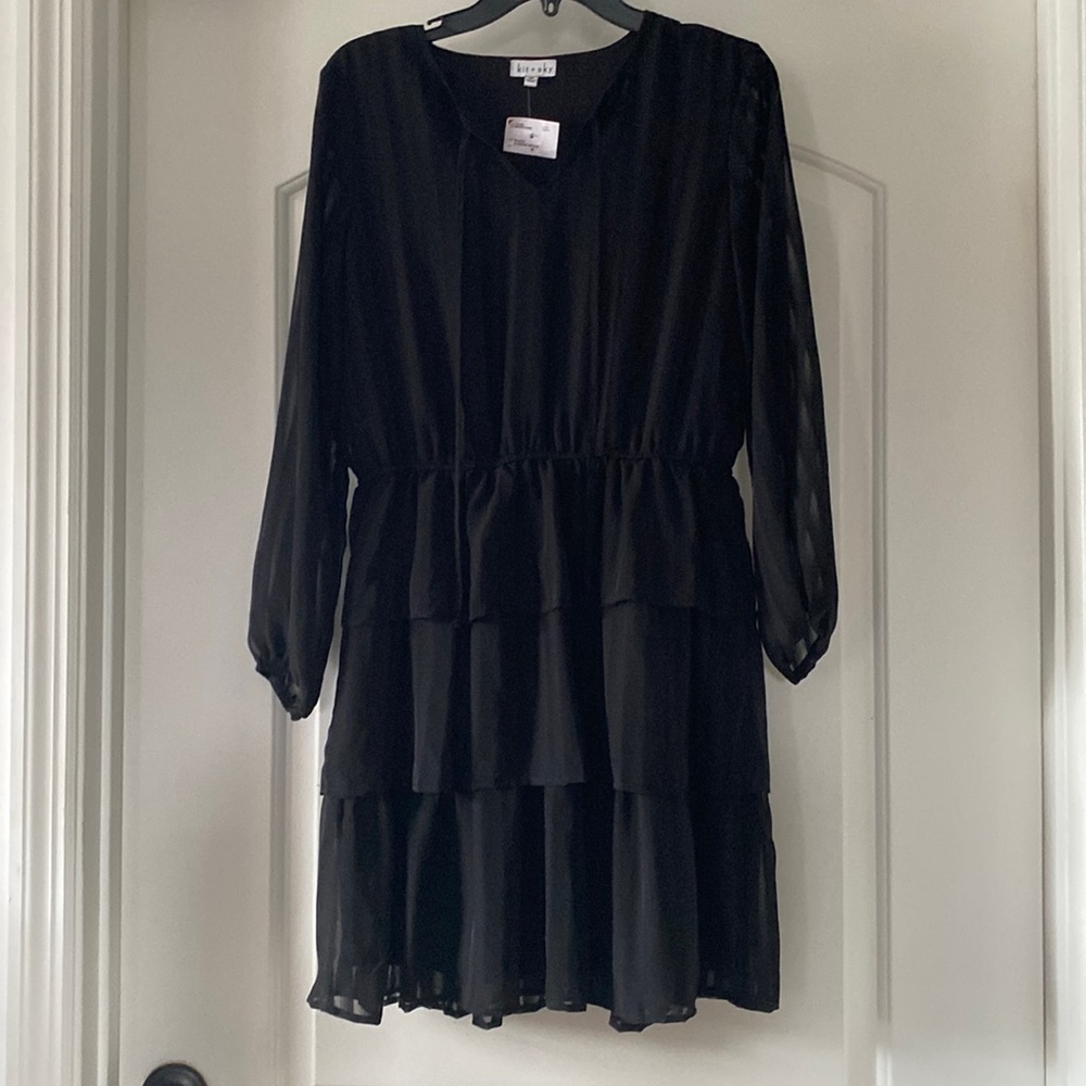 NWT Black Mini Tier Dress